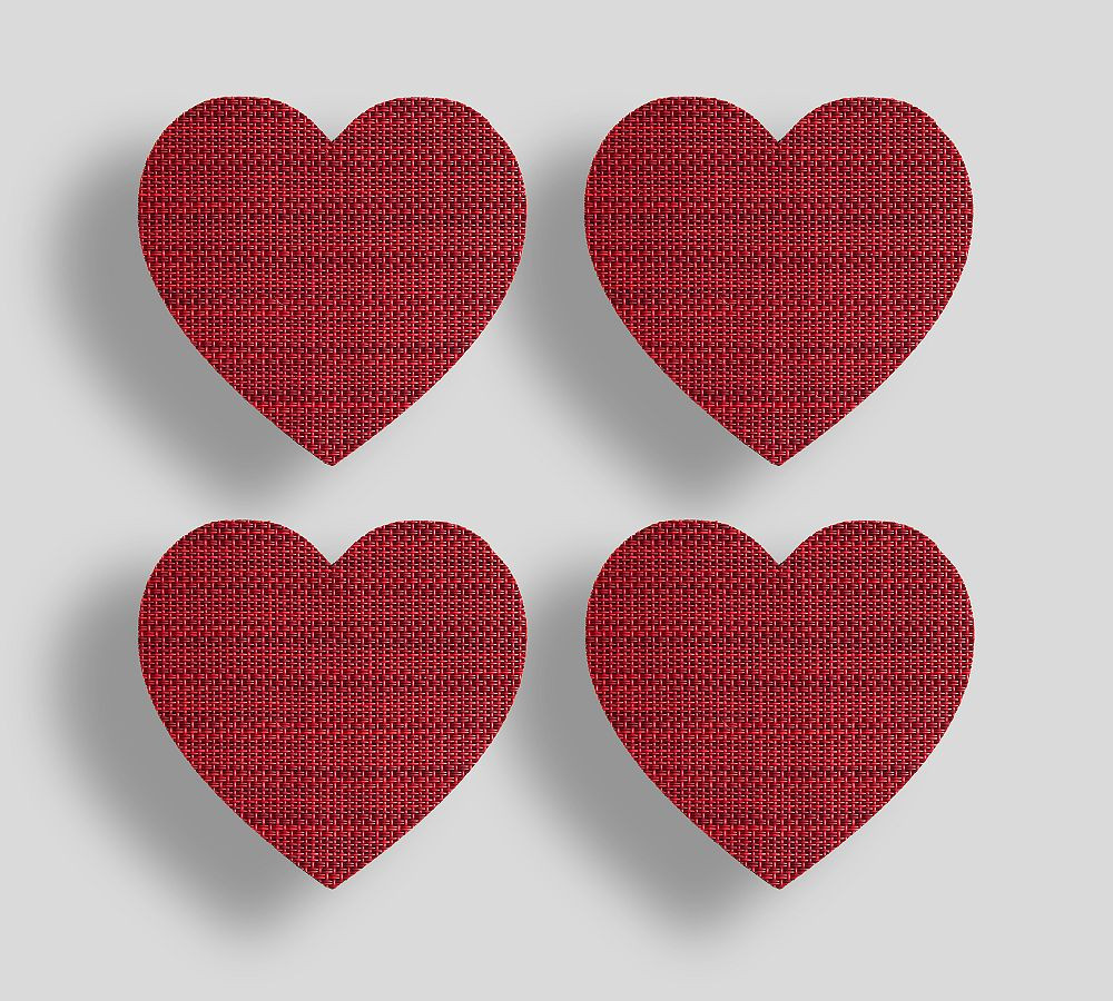 Chilewich Vinyl Heart Coasters - Set of 4 | Pottery Barn (US)