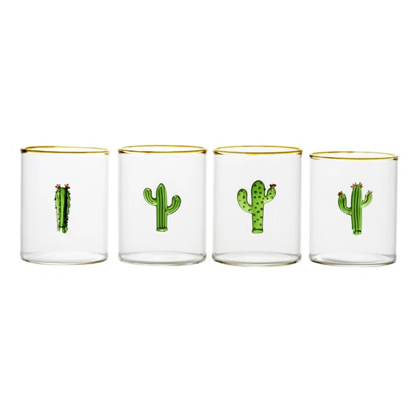 Aztec 4 Piece 8 oz. Glass Glassware Set | Wayfair North America