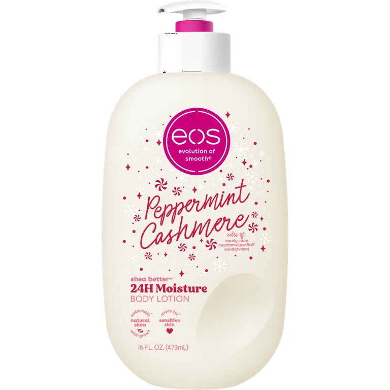 eos Shea Better 24H Moisture Body Lotion, Peppermint Cashmere, 16 fl oz - Walmart.com | Walmart (US)