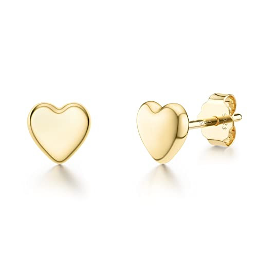 JIAYIQI 925 Sterling Silver Stud Earrings Simple Mini Bar Circle Dot Heart Star Lightning Bolt St... | Amazon (US)