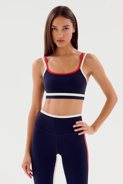 Eva Rigor Double Strap Bra - Indigo/White | SPLITS59 | Splits59.com