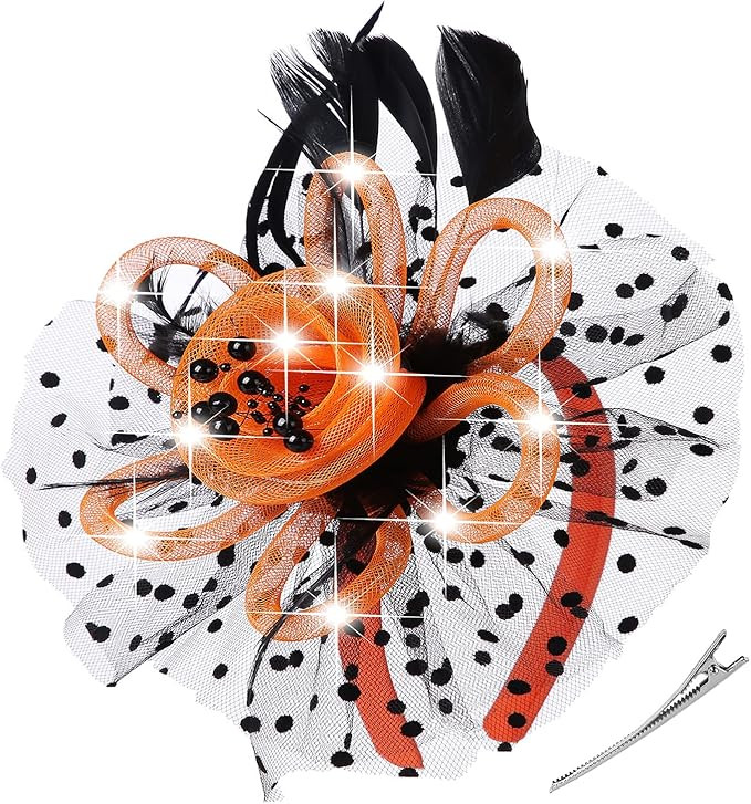 LED Light up Fascinator Hats Kentucky Fascinator Derby Flower Headband Feather Mesh Tea Party Wed... | Amazon (US)