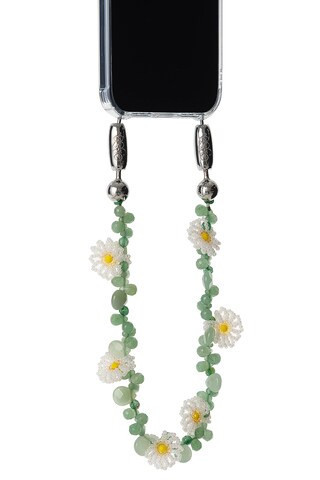 Ossa For FWRD Daisy Gemstone Wristlet in Green | FWRD 