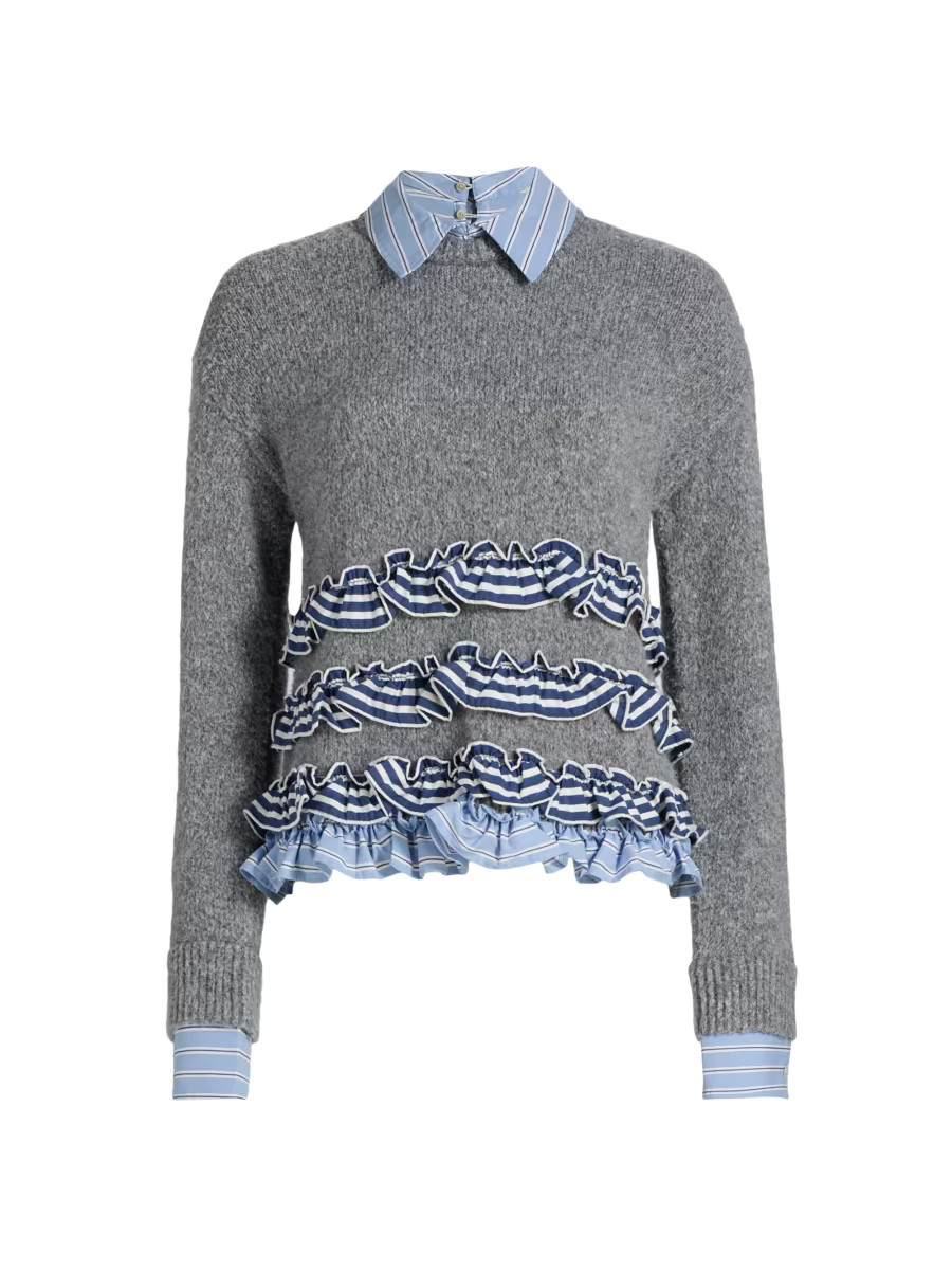 Leina Ruffled Shirt Sweater | Saks Fifth Avenue