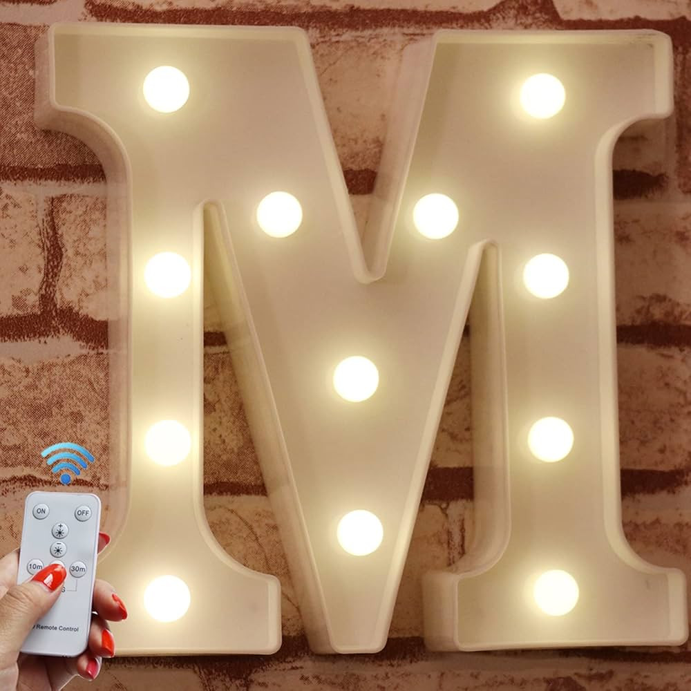 Amazon.com: Pooqla Light Up Letters with Remote LED Marquee Letter Lights Alphabet Signs Timer Di... | Amazon (US)