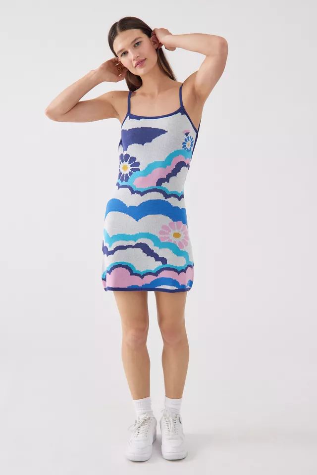 Another Girl Psychedelic Knit Low-Back Mini Dress | Urban Outfitters (US and RoW)