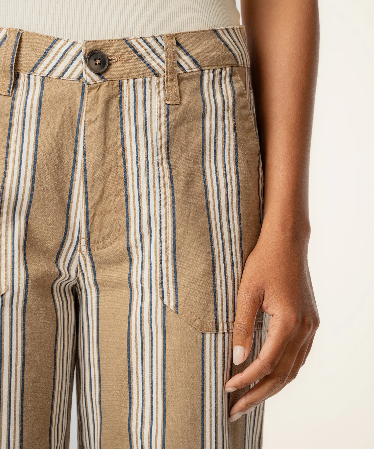 Colette Linen High Waist Straight in Taupe - Kut from the Kloth | Kut From Kloth