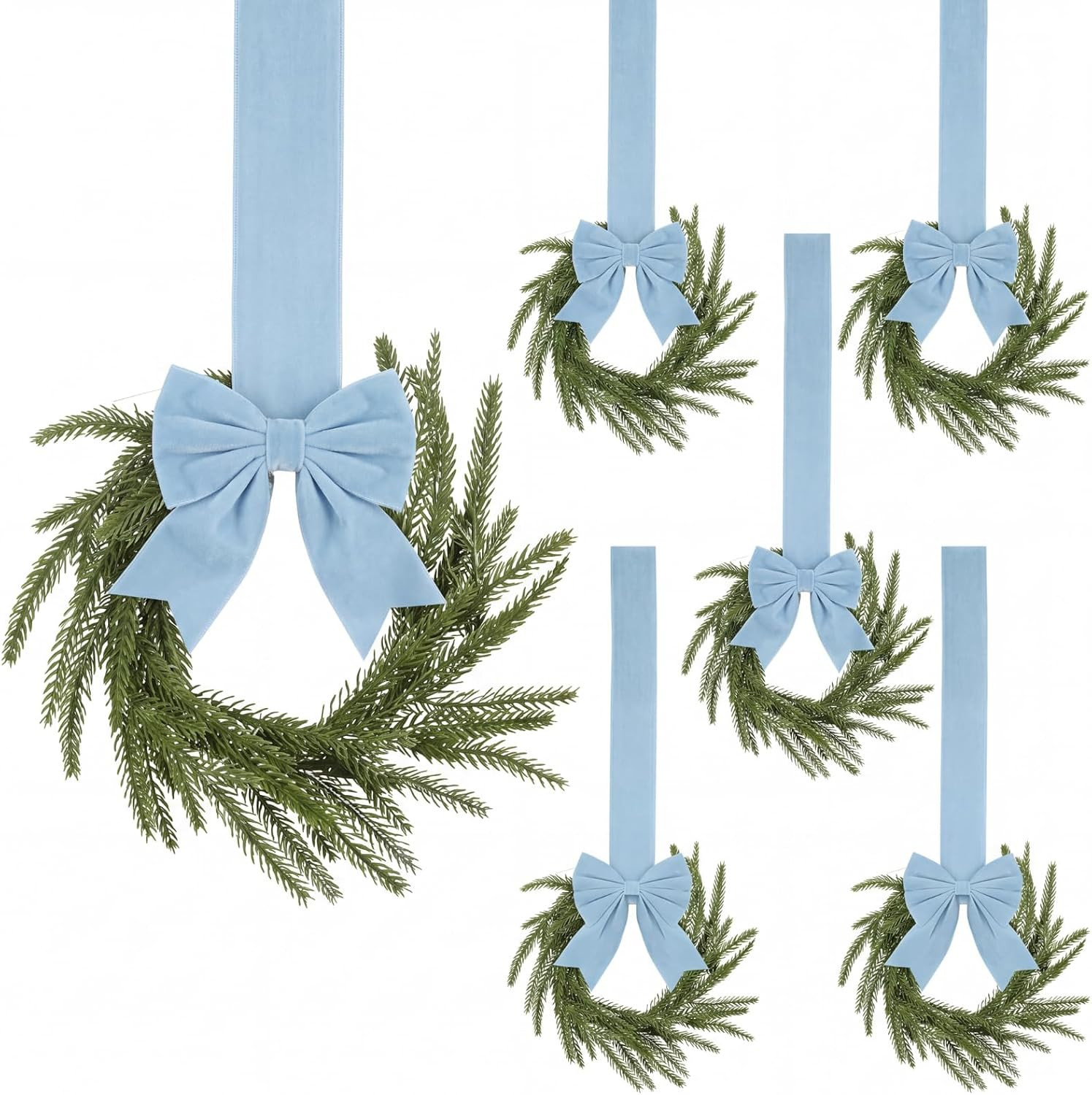 6 Pcs Christmas Blue Cabinet Wreaths Kitchen Decorations | Amazon (US)