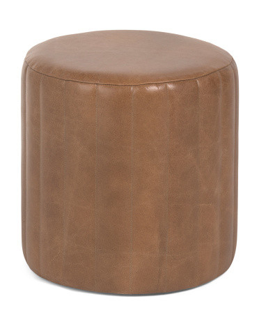 16x15 Leather Footstool Ottoman | TJ Maxx