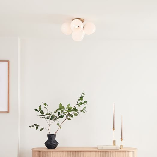 Staggered Glass 5-Light Flushmount - Milk | West Elm (US)