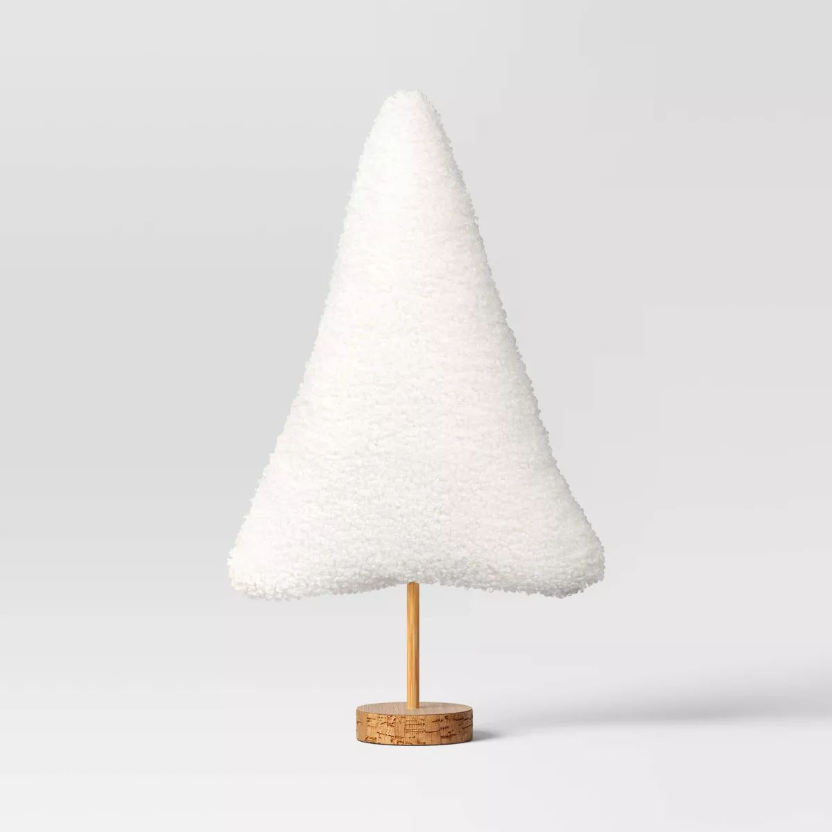 15.5" Faux Shearling Fabric Christmas Tree with Wood Base Figurine - Wondershop™ White | Target
