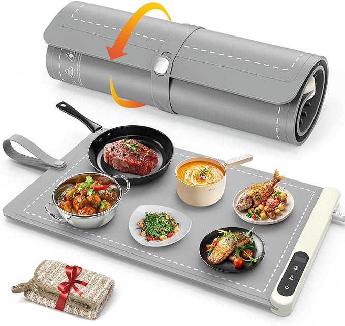 FYY Food Warming Mat - Electric Warming Tray with 6 Temperature Settings and 6 Hours Timer, Full ... | Amazon (US)