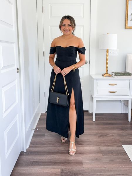 Black off the shoulder dress size XS petite TTS - sized up a size for room in the ships
Gold heels size 5 TTS 

Wedding Guest Dress
Graduation Dress 
Spring Dress 
Summer Dress 
Special Occassion dresses 
Special Occasion dress
Cocktail dress
Destination wedding 


Honey Sweet Petite 
Honeysweetpetite 

#LTKstyletip #LTKparties #LTKwedding