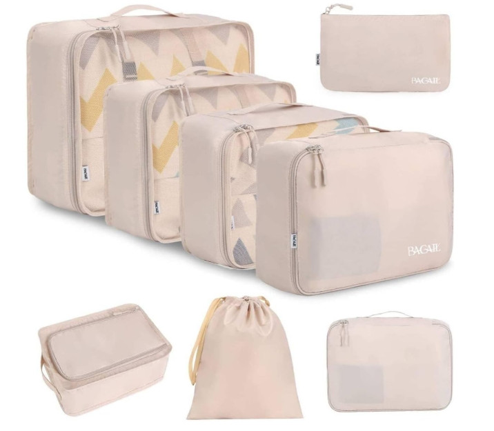 BAGAIL 8 Set Packing Cubes Luggage Packing Organizers for Travel Accessories-Cream 

 #LTKGiftGuide #LTKHoliday #LTKTravel