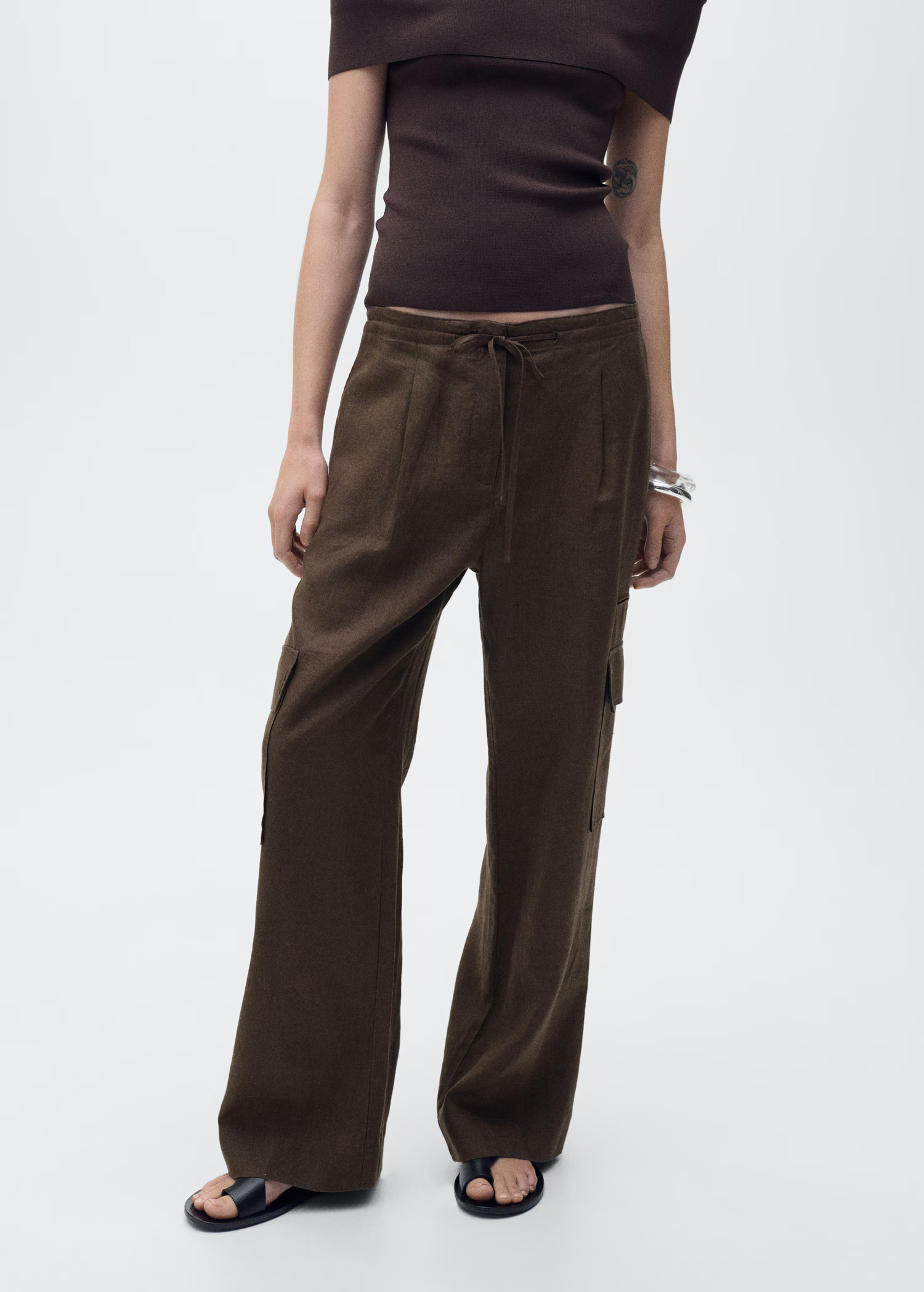Linen cargo trousers - Women | MANGO USA | Mango (US/MX/AU)