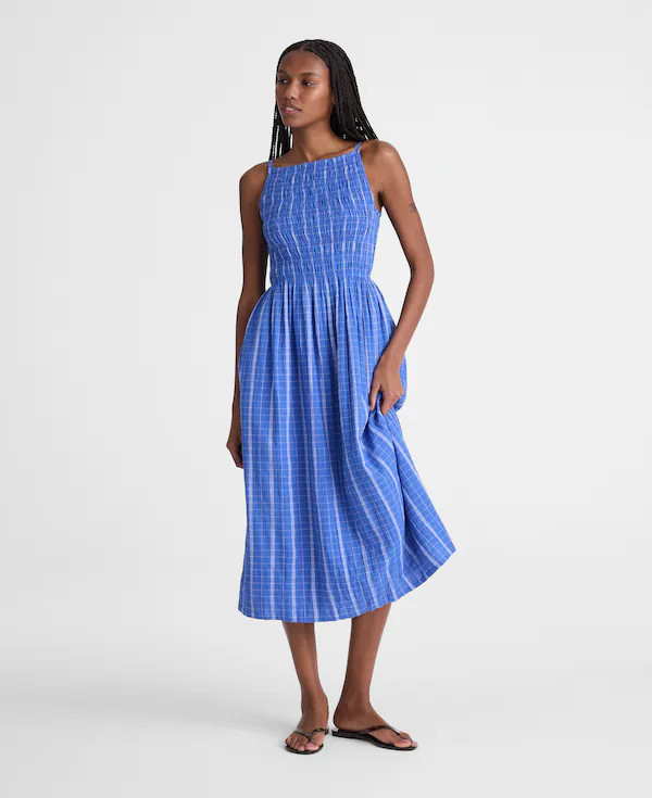 Smocked High-Neck Midi Dress | Madewell