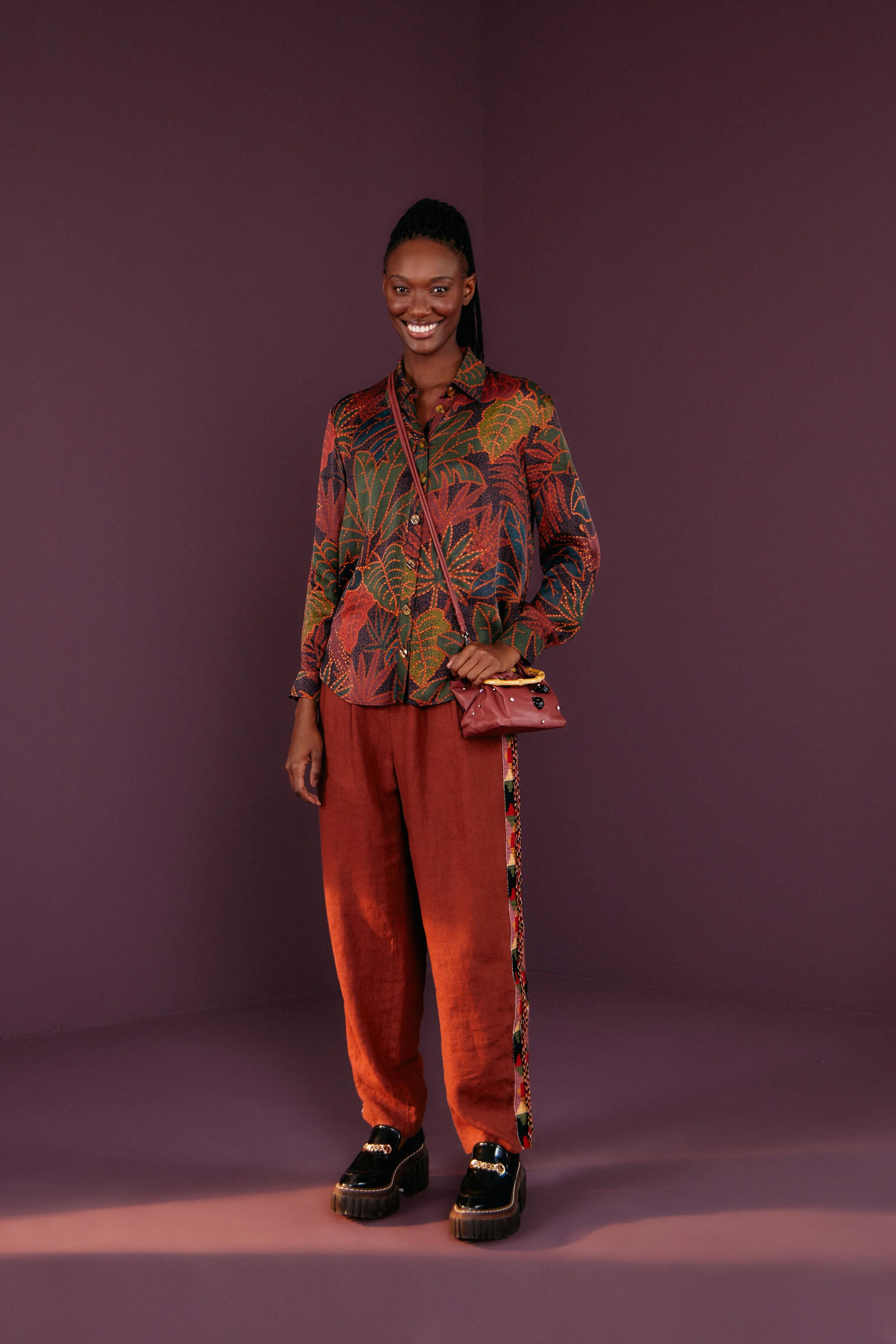 Black Rainforest Lenzing Ecovero Viscose Shirt | FarmRio (US)