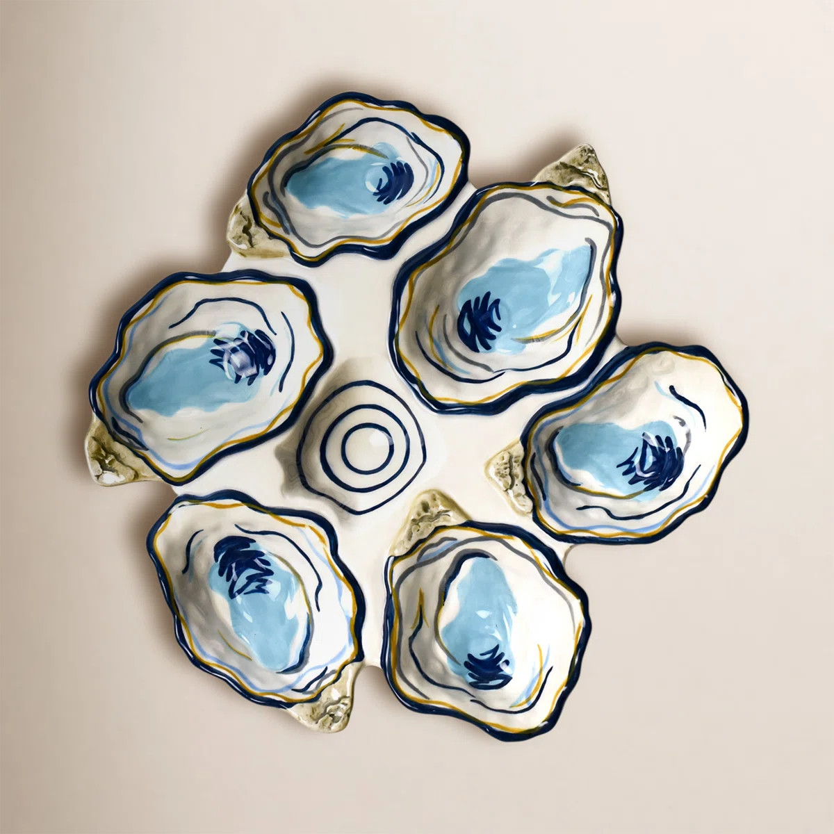 Abstract Ceramic Divided Serving Dish | Birch Lane
