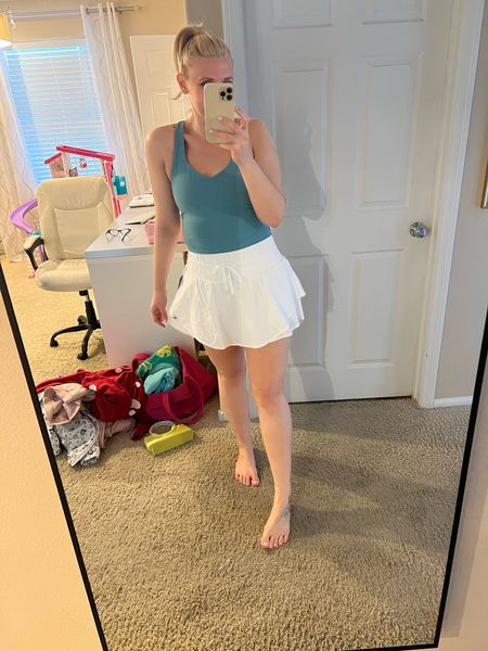 Picked up this white tennis skirt from target during circle week. Wearing a size medium. Linked my tank sports bra from fabletics too 

#LTKActive #LTKsalealert #LTKxTarget