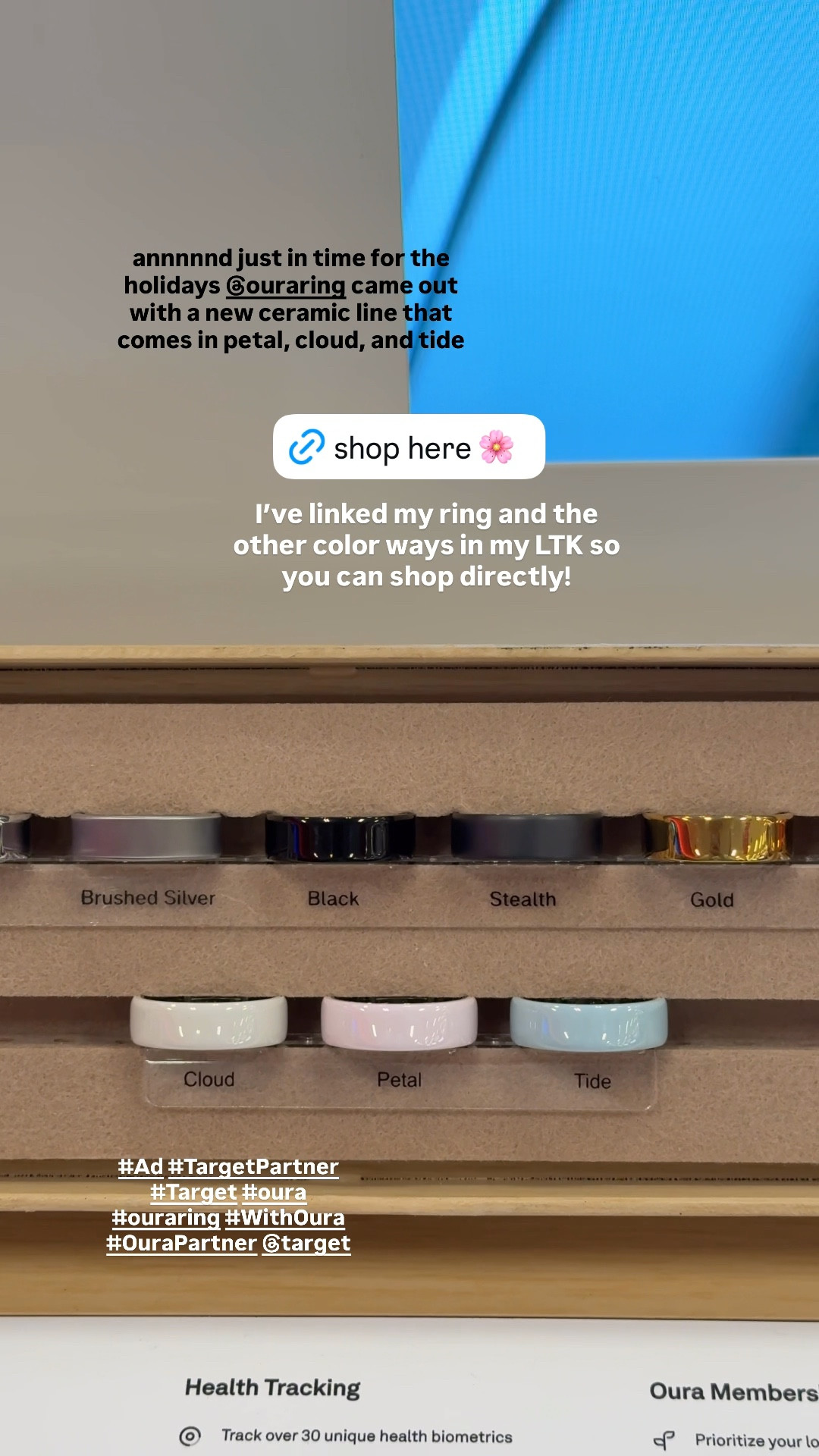 #ad the perfect gift this holiday season! #WithOura
#OuraPartner #OuraRing
#TargetPartner #Target @ouraring @target
