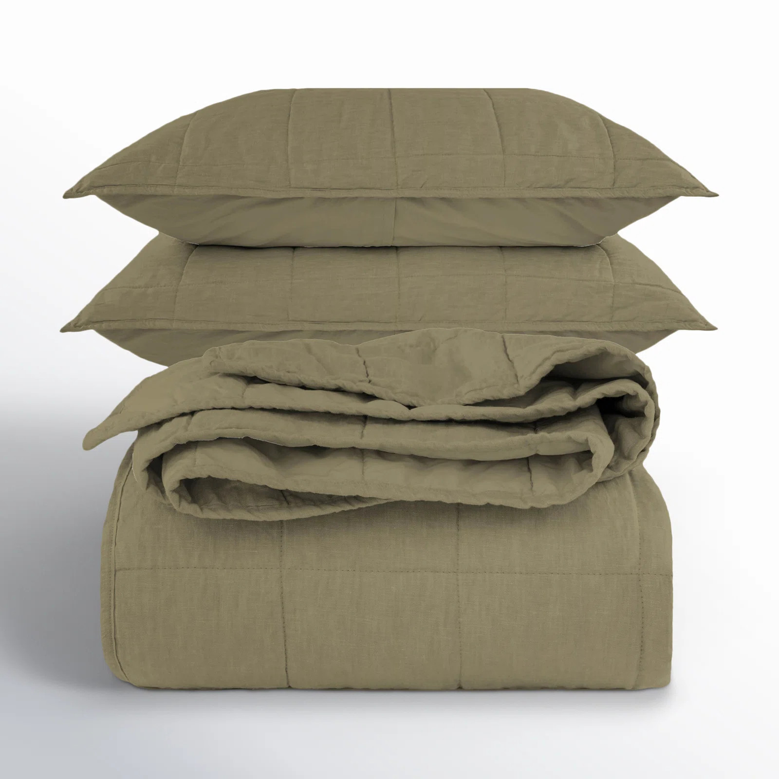 French Linen Box Stitch Quilt & Sham Set | Wayfair North America