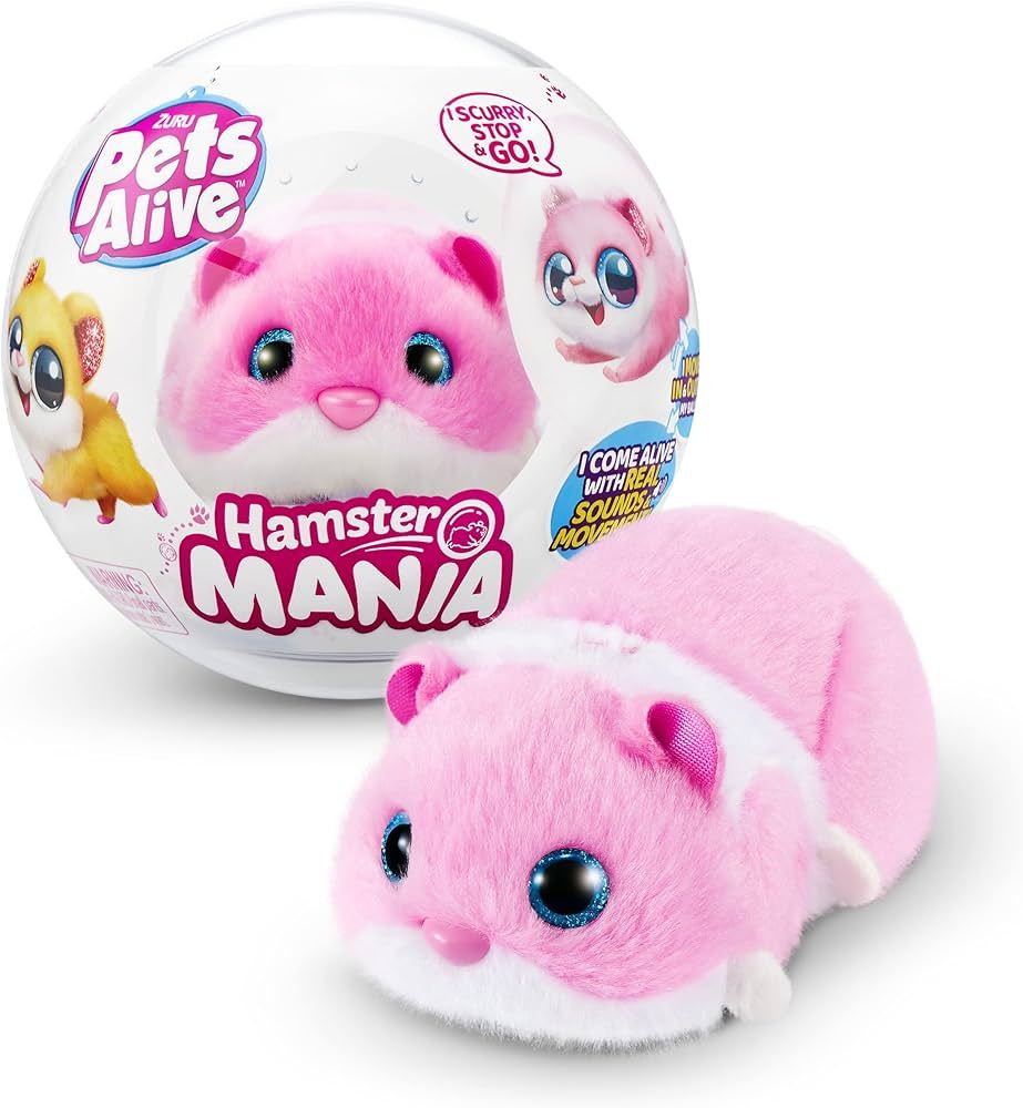 Pets Alive Hamstermania (Pink) by ZURU Hamster, Electronic Pet, 20+ Sounds Interactive, Hamster B... | Amazon (US)