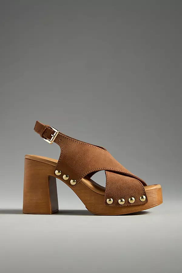 By Anthropologie Studded Wood-Bottom Platform Sandals | Anthropologie (UK)