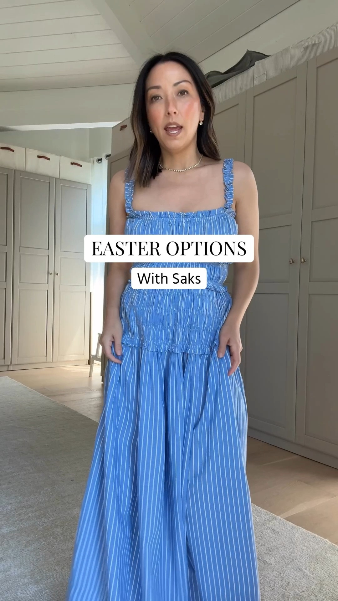 Obsessed with this Dôen blue stripe dress from Saks. The perfect color to transition from spring into summer. Great length on petites, size xs.

#LTKPetite