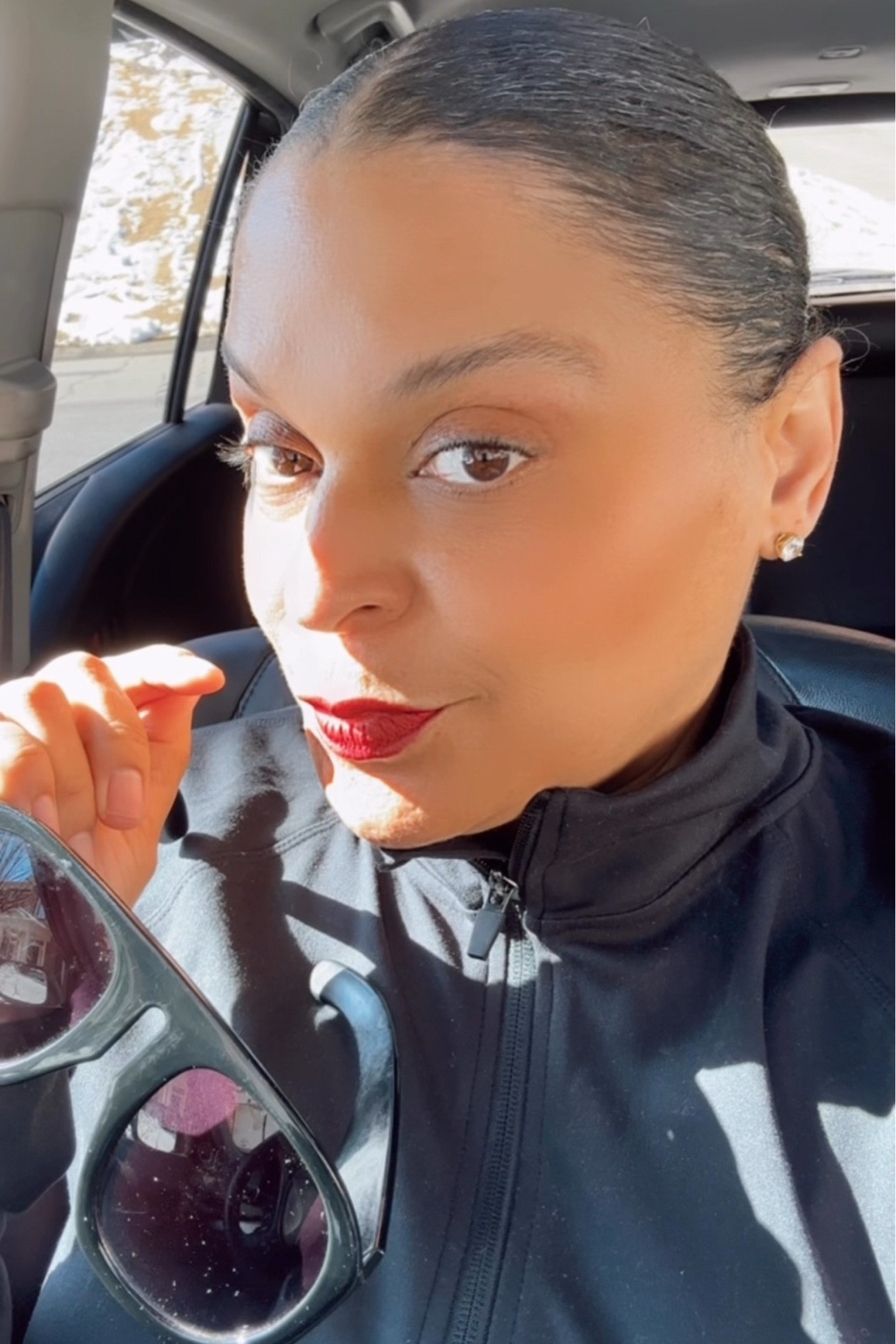A jacket, flare leggings, sunnies & a red lip make the perfect errands & margaritas outfit.
Matching athletic set all black outfit athleisure wide frame sunglasses matching set 

#LTKOver40 #LTKMidsize #LTKActive