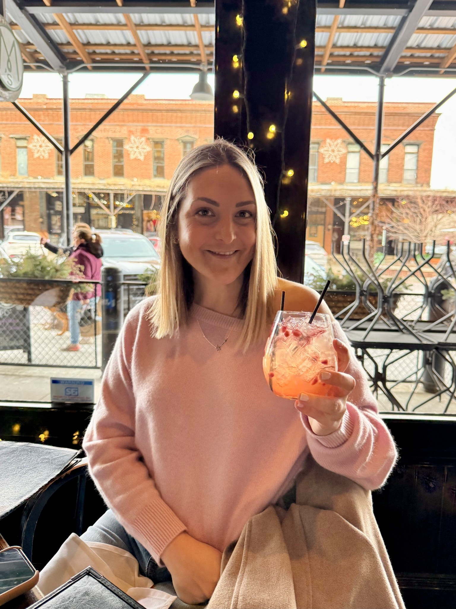 Pink off the shoulder cashmere sweater from Aritzia is sooo soft and cozy.  Love this pink - perfect for Valentines 💌 And new fave necklace 🤍tts medium in sweater.  

#LTKWorkwear #LTKValentine #LTKSaleAlert