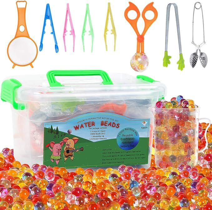 MAGICLUB Water Beads with Fine Motor Skills Toy Set Non-Toxic Water Sensory Toy for Kids-30,000 B... | Amazon (US)