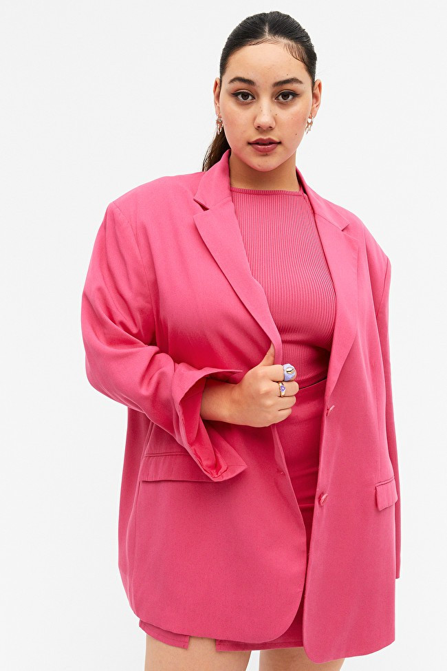 Oversized blazer with cuff slits | Monki