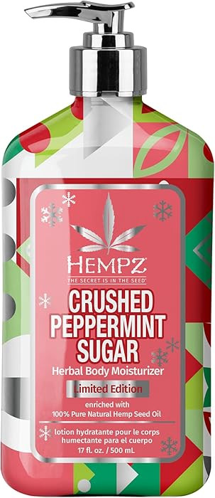 Hempz Crushed Peppermint Sugar Body Lotion, Moisturizer for men and women, Holiday Gifts, 17 oz | Amazon (US)