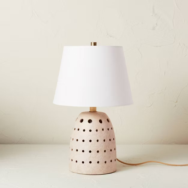 Ceramic Cutout Table Lamp with Lit Base White (Includes LED Light Bulb) - Opalhouse™ design... | Target