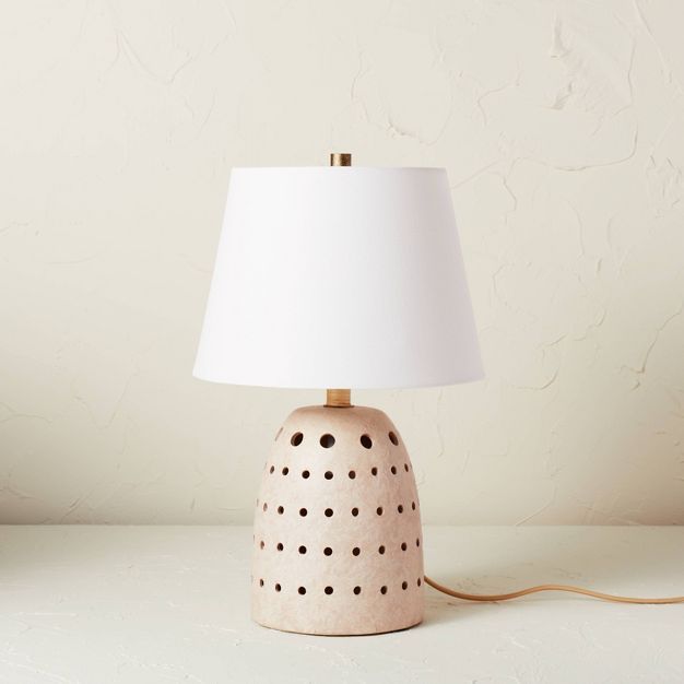 Ceramic Cutout Table Lamp with Lit Base White (Includes LED Light Bulb) - Opalhouse&#8482; design... | Target
