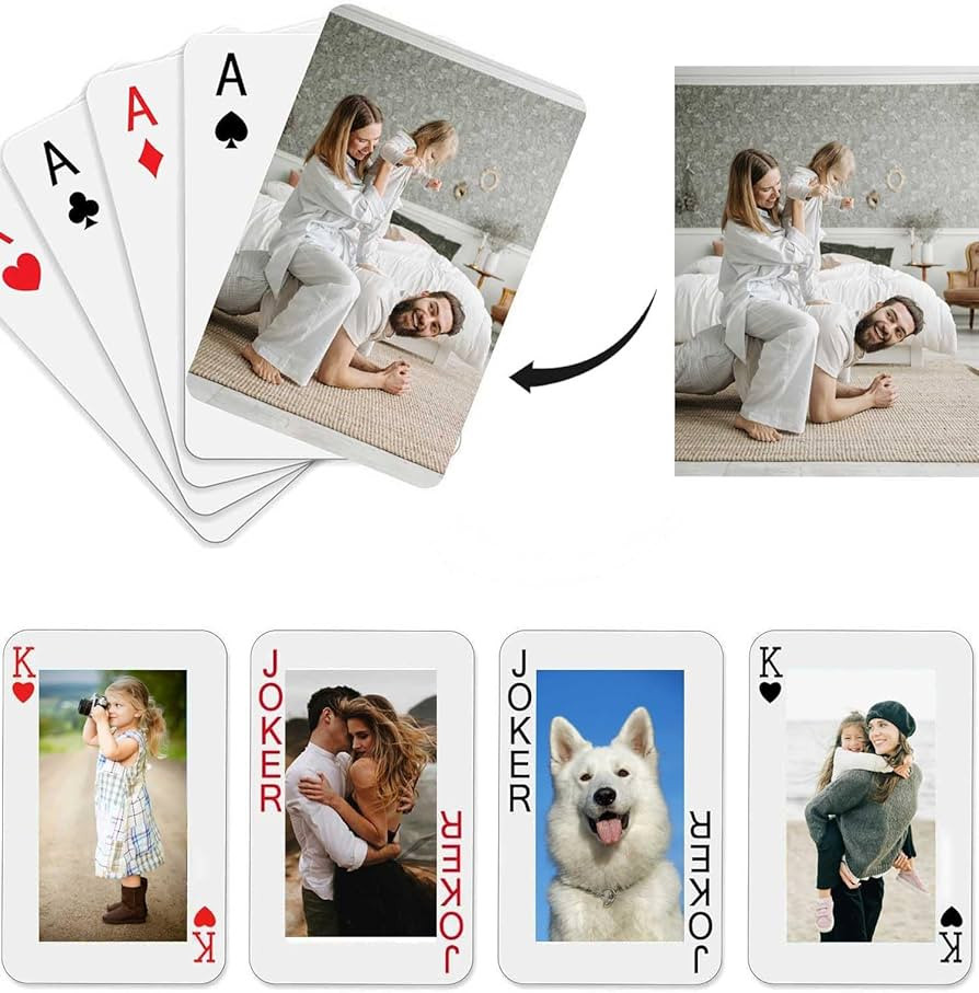 Custom Playing Cards with Photo, Personalized Picture Standard Poker Cards, Create Your Own Funny... | Amazon (US)
