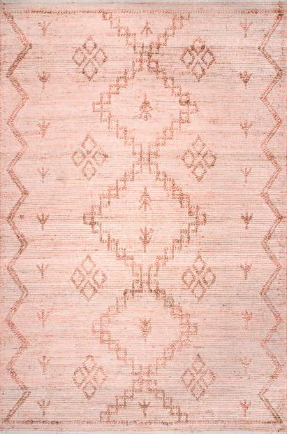Pink Textured Moroccan Jute Area Rug | Rugs USA