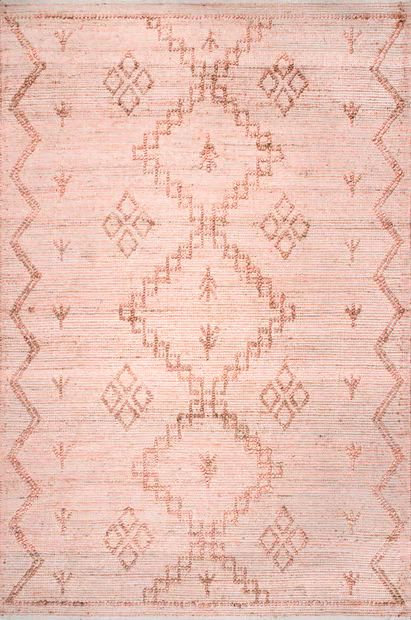 Pink Textured Moroccan Jute 5' x 8' Area Rug | Rugs USA