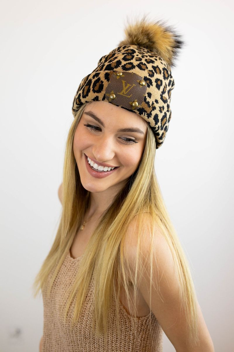 Leopard Beanie with LV logo | Vintage Boho