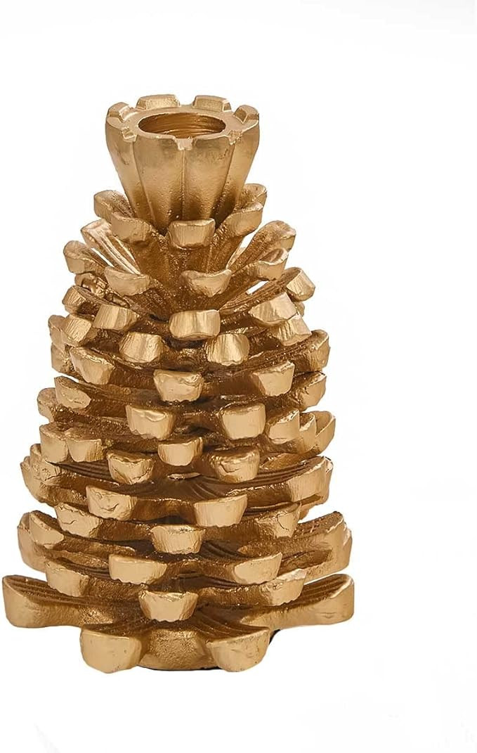 Patricia Heaton Home Gold Pinecone Taper Holder 5" | Amazon (US)