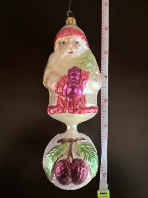 Christopher Radko BAVARIAN SANTA Ornament Ball Drop Pinecone Mint 6” | eBay US