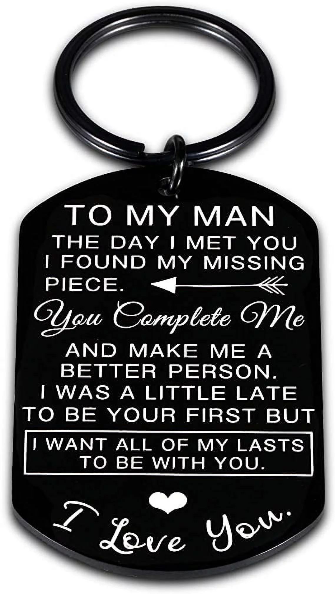 DEFNES® Valentines Day Gifts for Men, To My Man Keychain Anniversary for Him Husband Gifts from ... | Walmart (US)