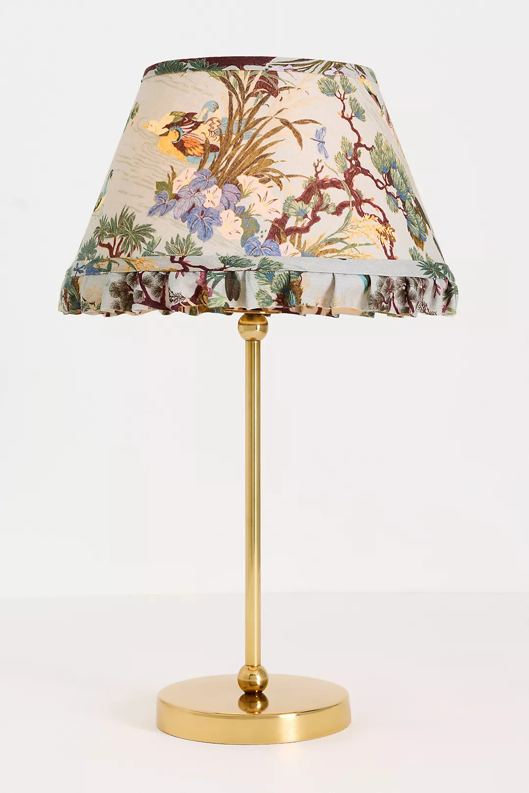 Lee Ruffle Printed Shade Brass Table Lamp | Anthropologie (US)