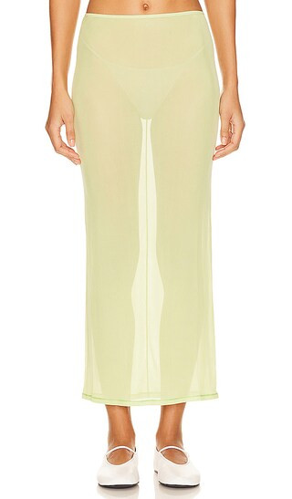 Mesh Midi Skirt in Electric Lime | Revolve Clothing (Global)