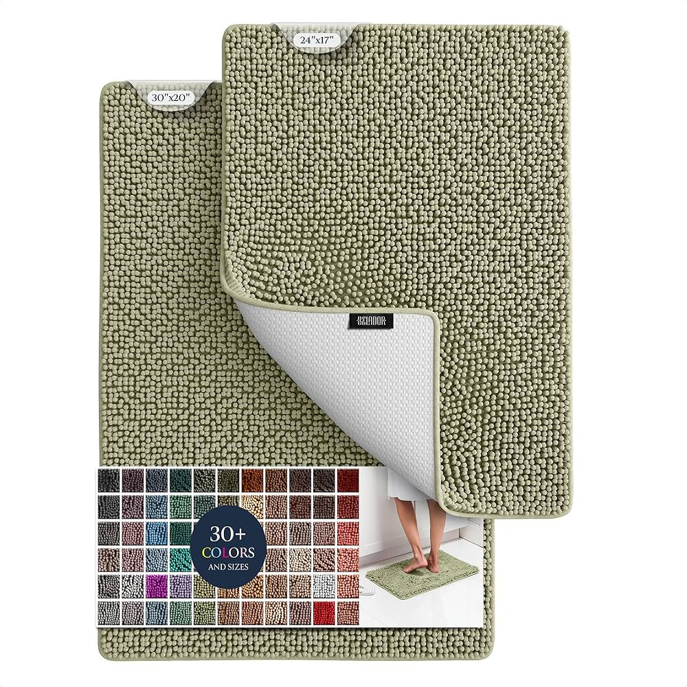 BELADOR Bathroom Rugs Sets 2 Piece- Plush Bath Mat Set Quick-Dry Soft Chenille Bathroom Mat with ... | Amazon (US)