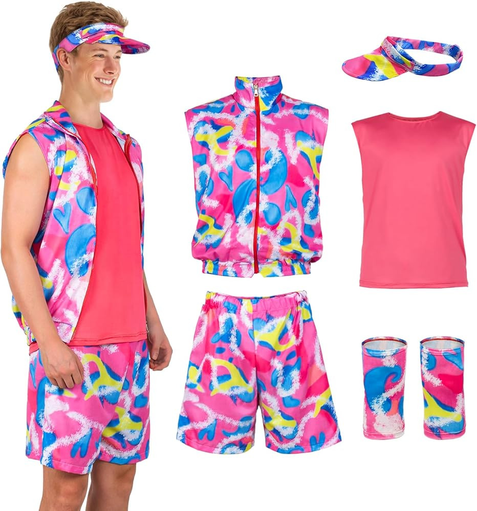 Huongbin 80s Ken Workout Costume Adult Sportswear Outfits | Amazon (US)
