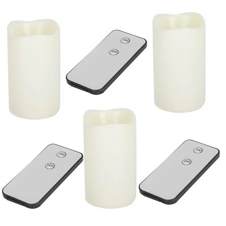 FTVOGUE 3pcs Electronic LED Candles Plastic Flameless Flickering Pillar Fake Candles with Remote Con | Walmart (US)