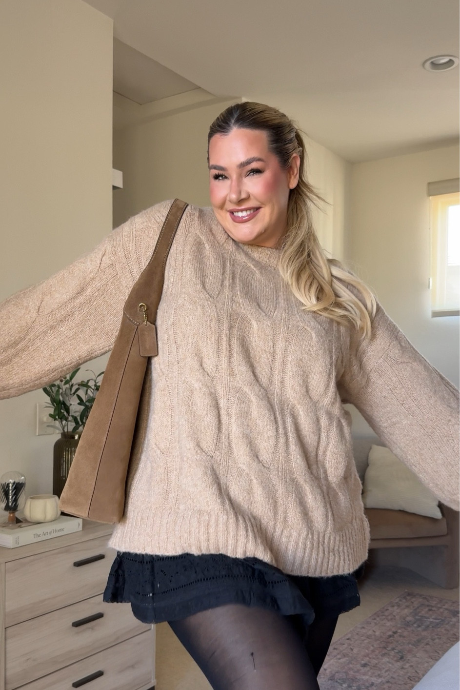 wearing an xl in both this sweater  & skort 🍂 

Thanksgiving outfit Inspo. American eagle. Sweater. Fall Outfit Inspo. Family photos outfit. Date night outfit inspo.

#LTKMidsize #LTKStyleTip #LTKSeasonal