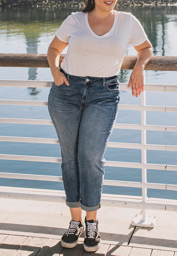 Plus Size VERVET™ Boyfriend High Rise Rolled Hem Jean | Maurices