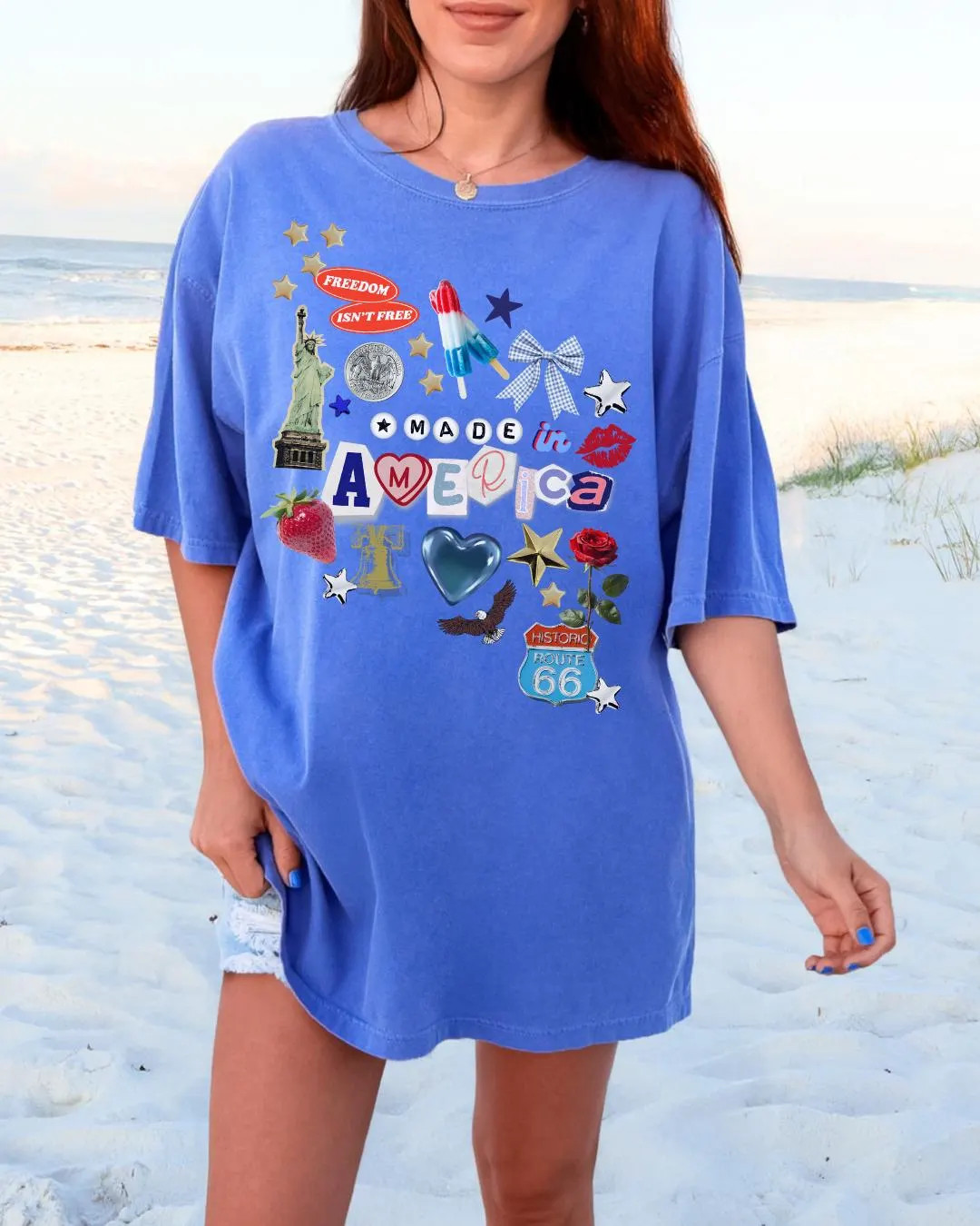 Made in America Comfort Colors T-shirt | Vintage Patriotic Tee | USA Graphic Shirt With American ... | Etsy (US)